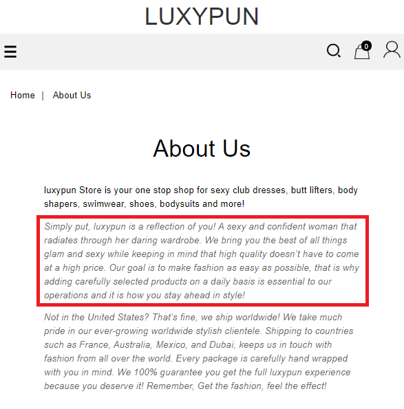 luxypun scam copied text