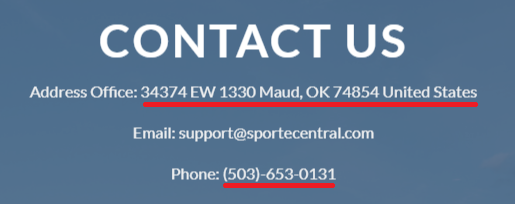 sportecentral fake contact details