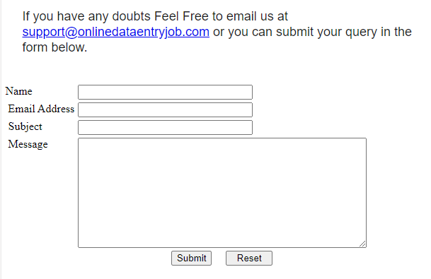 onlinedataentryjob online data entry job scam website fake contact form