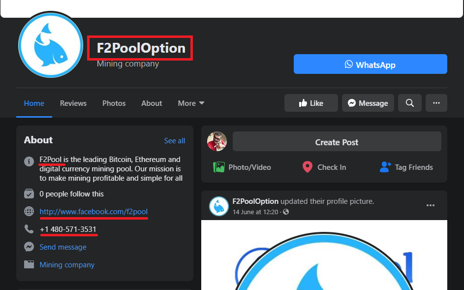 f2pooloption cloud mining scam facebook 1