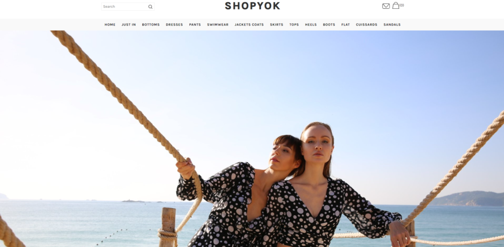 shopyok counterfeit elodiek scam website home page