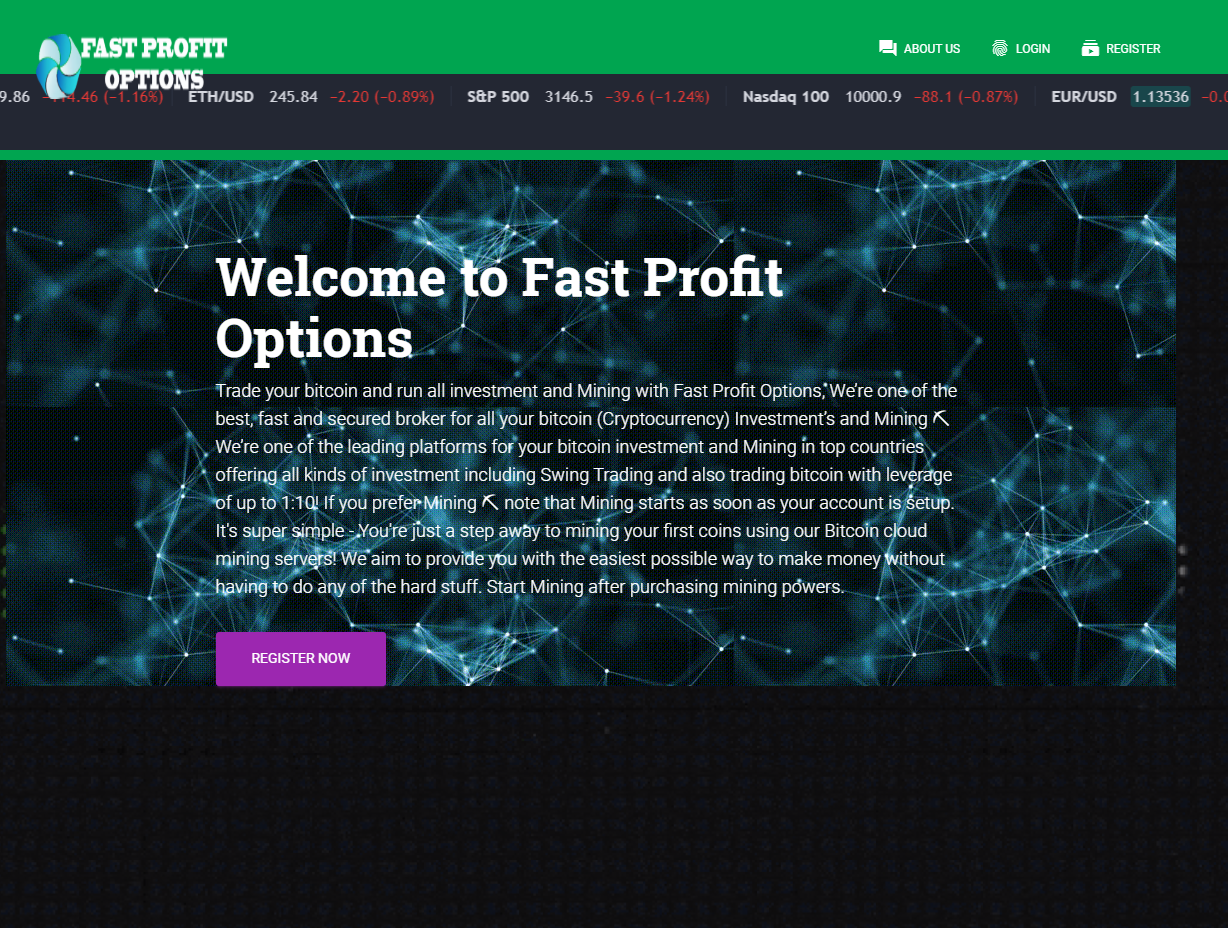 CryptoFxBlockmining BTCBoostmine BTCFrost FastProfitOptions scam home page 1