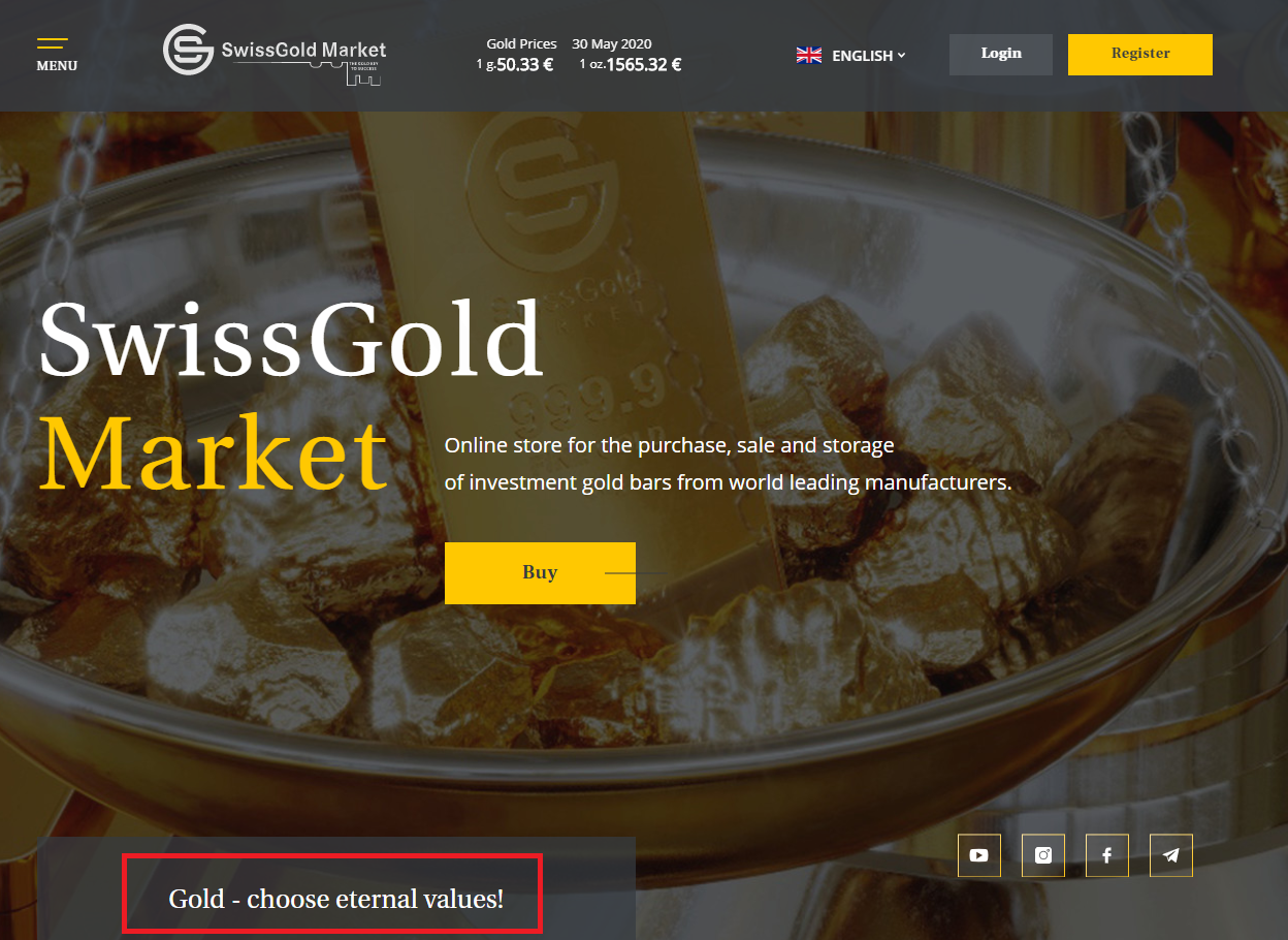 swissgold market home page
