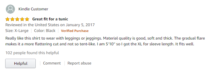 amazon tunic review