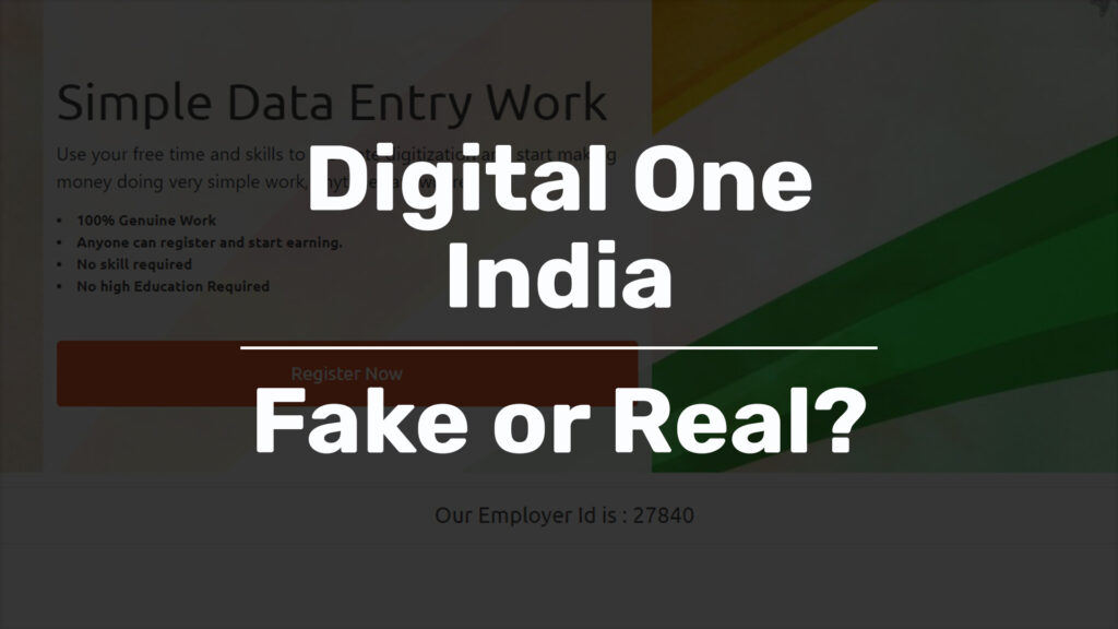 digital one india digitaloneindia data entry job scam review fake or real
