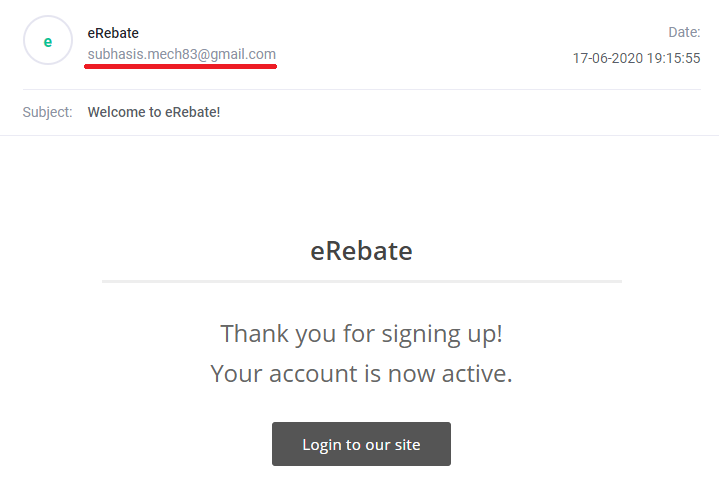 erebate.in gift card scam confirmation email