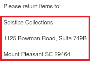 solstice collection address