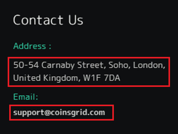 coinsgrid fake contact details