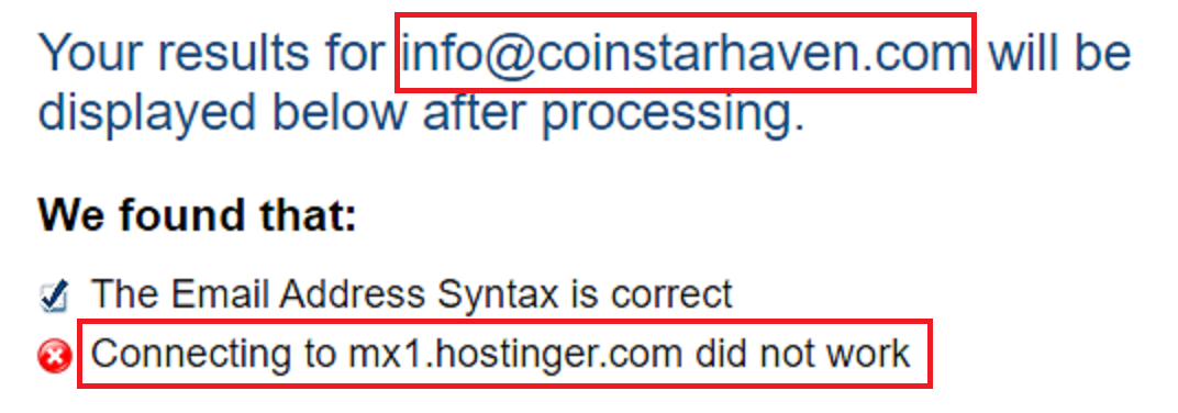 coinstarhaven fake contact address