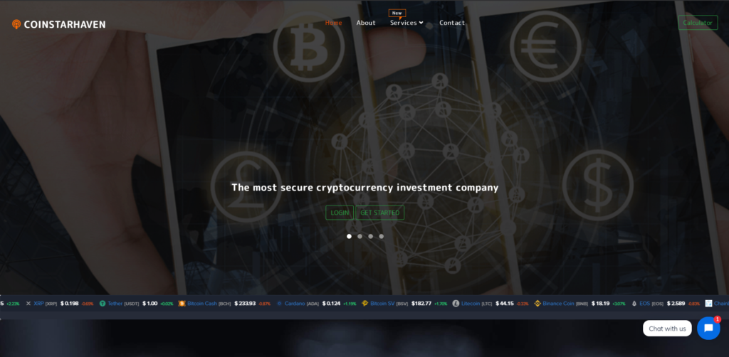 coinstarhaven scam home page