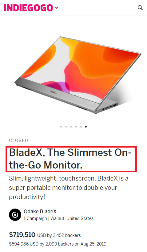 real bladex monitor indiegogo
