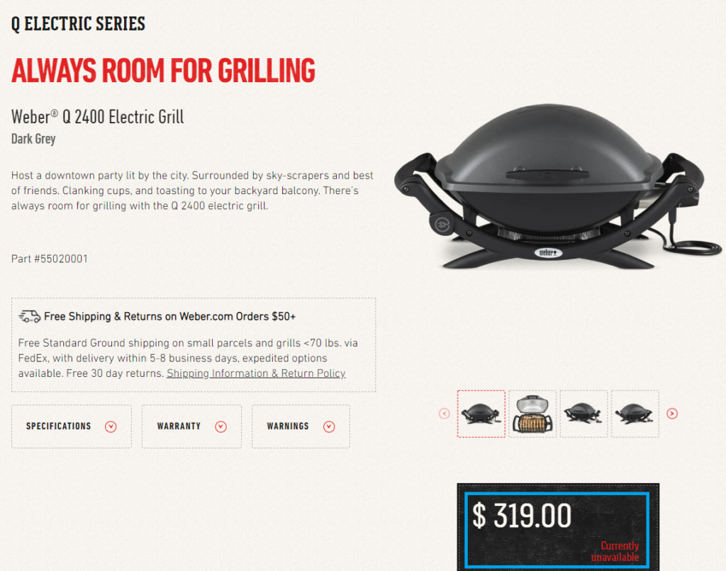 weber real price 2
