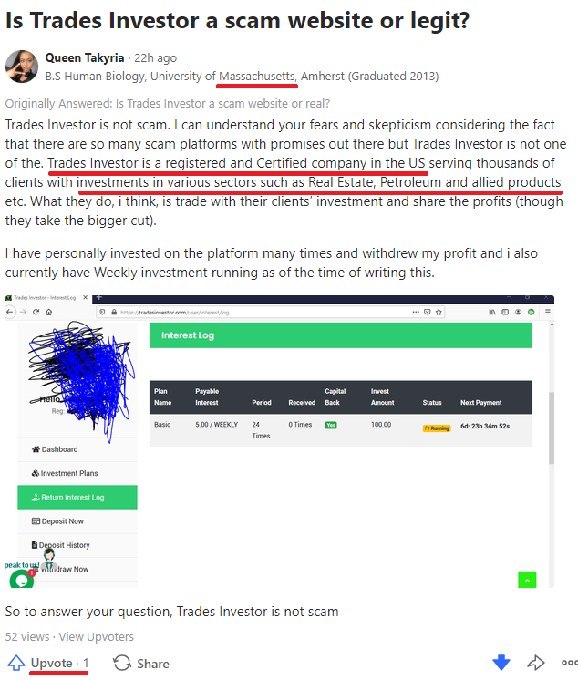 tradesinvestor fake review quora