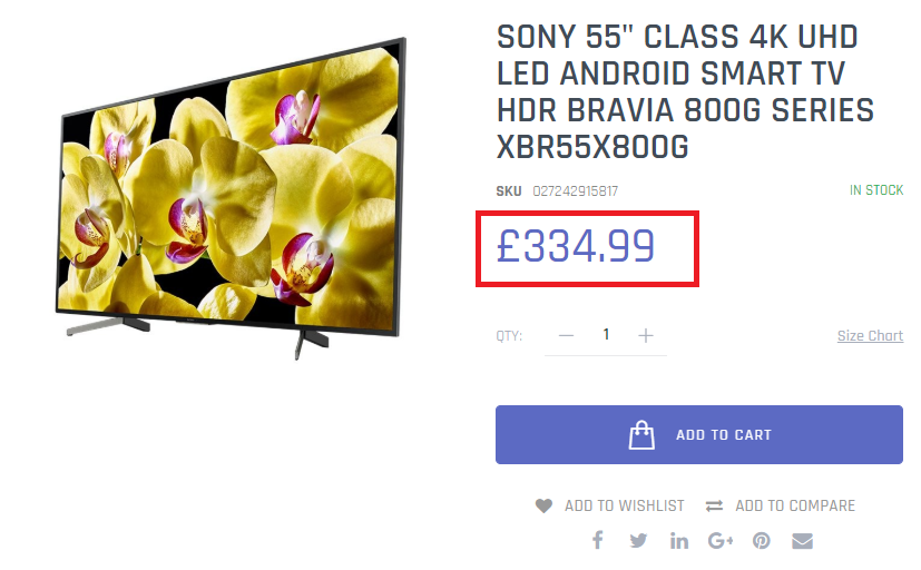 sony tv fake price