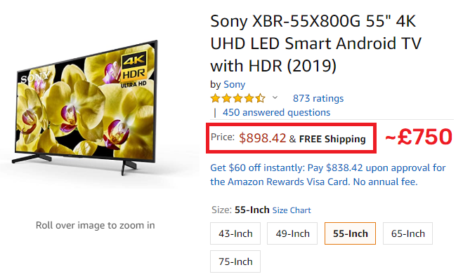 sony tv real price