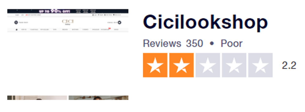 cicilookshop low rating