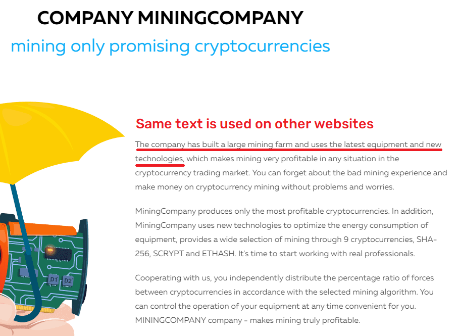 miningcompany scam content 1