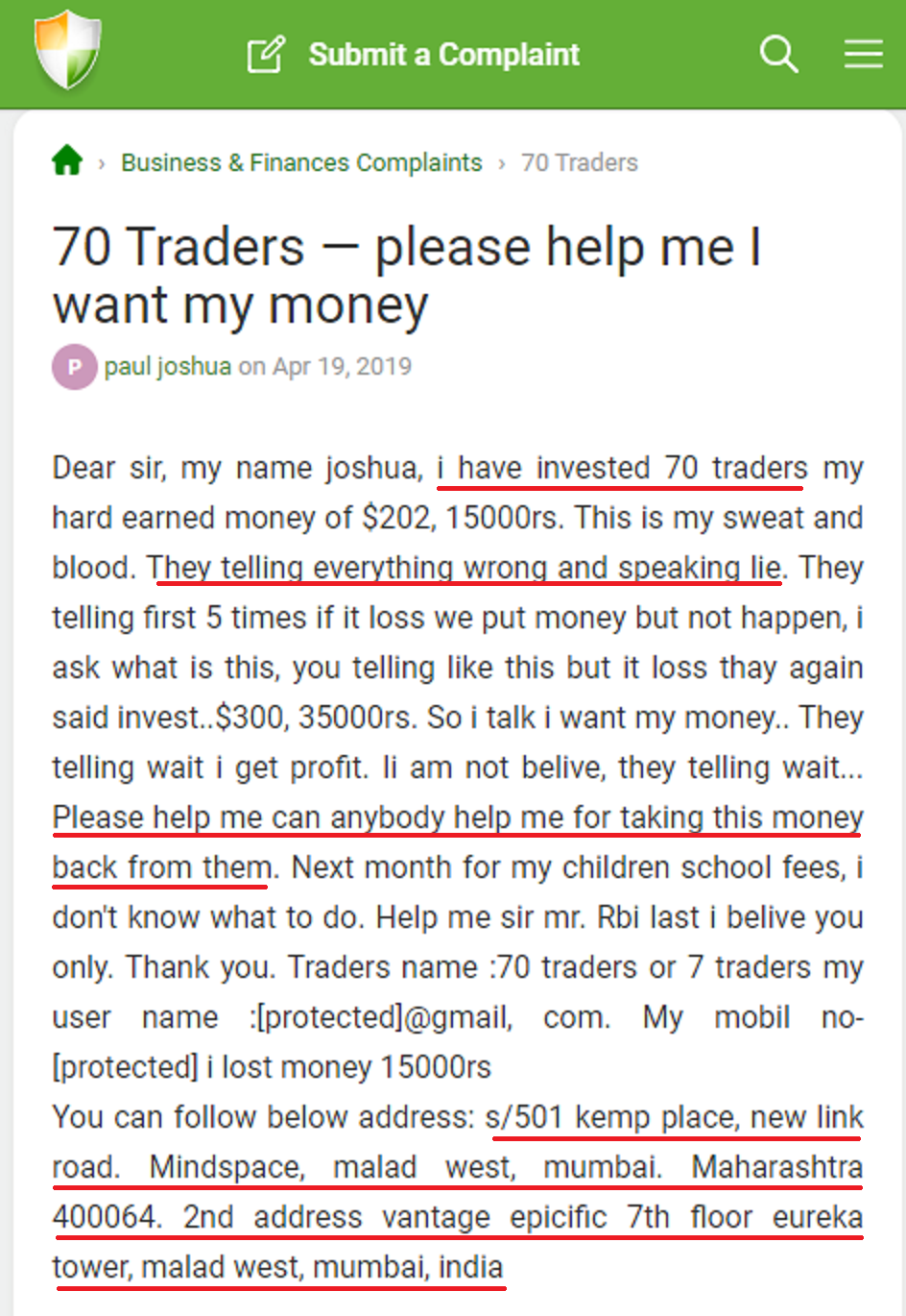 70trades scam review 7