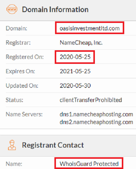 oasis investment scam whois