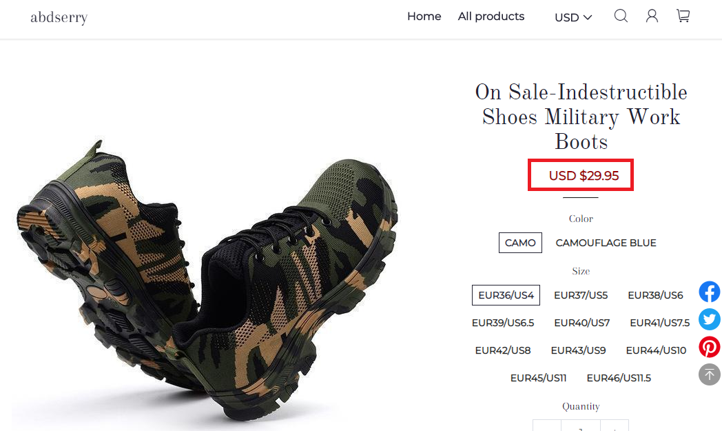 abdserry scam tactical shoes