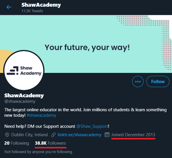 shaw academy twitter
