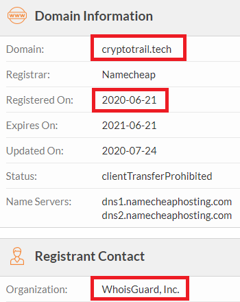 crypto trail tech scam whois