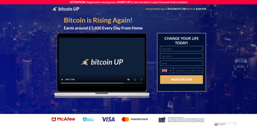 bitcoin up scam home page