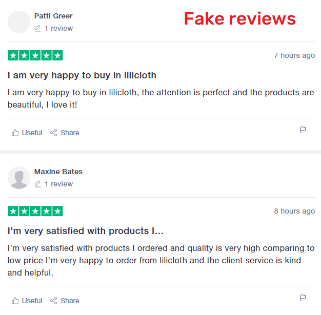 lilicloth scam fake reviews