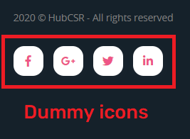 dummy social media icons