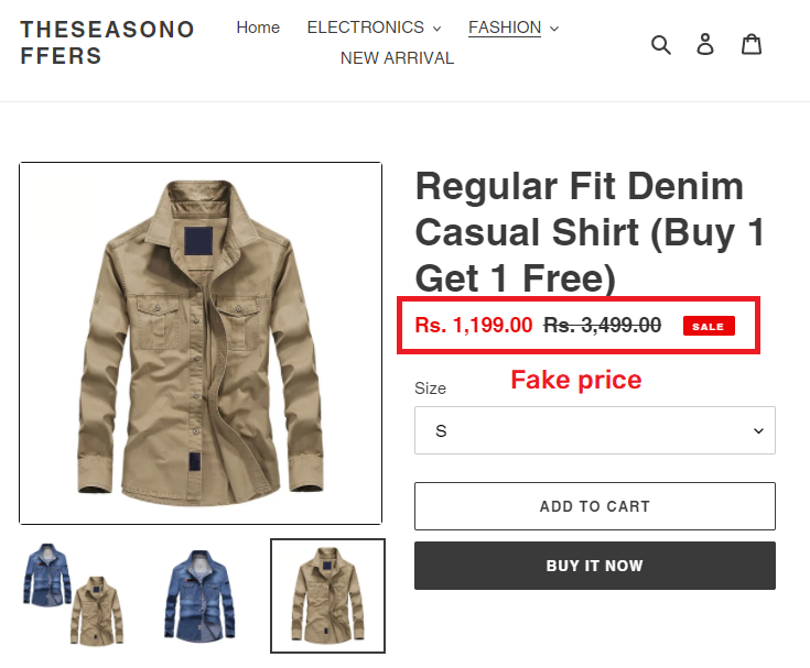 theseasonoffers scam denim shirt fake price