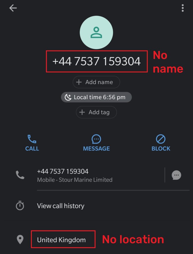 fake phone number