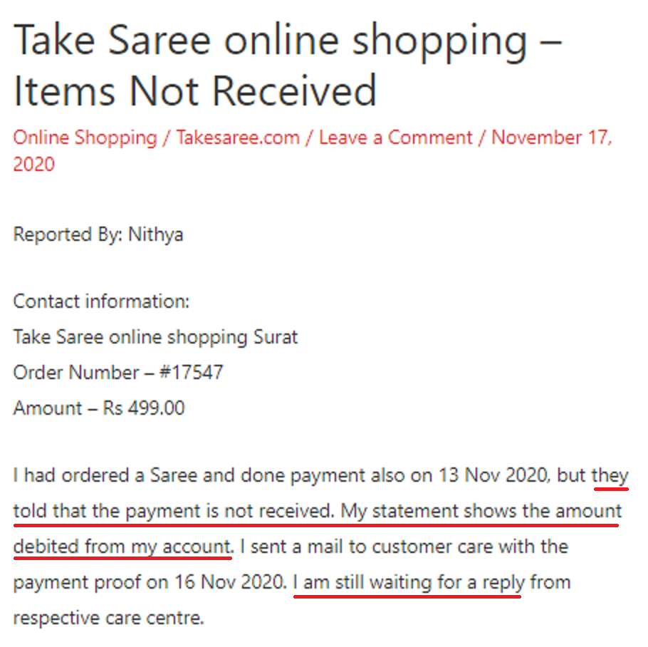 takesaree scam review 1