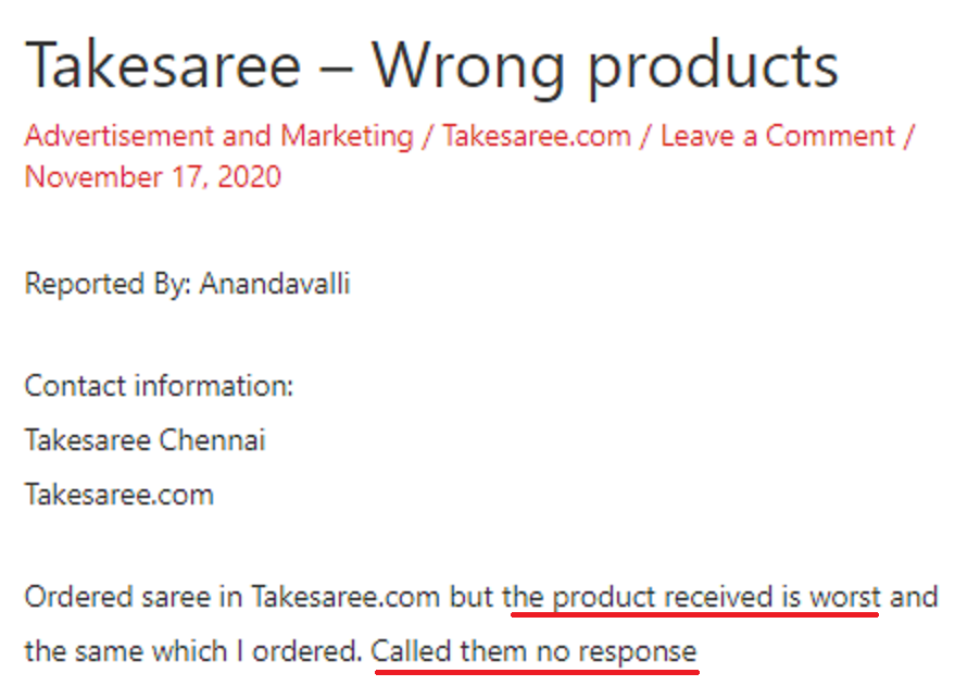 takesaree scam review 2