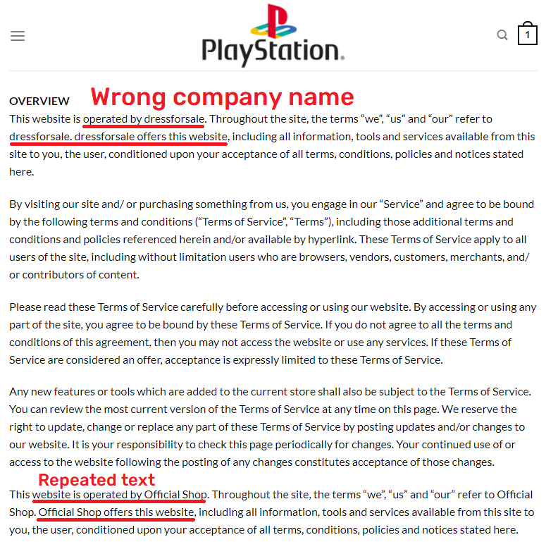 playsporegame scam fake terms and condition dressforsale