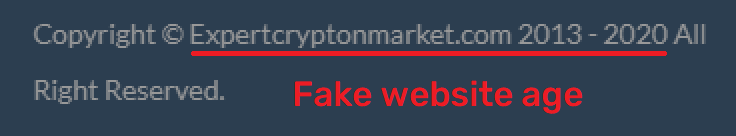 ExpertCryptonMarket scam fake website age