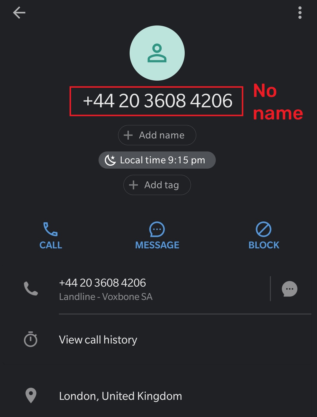 fake phone number