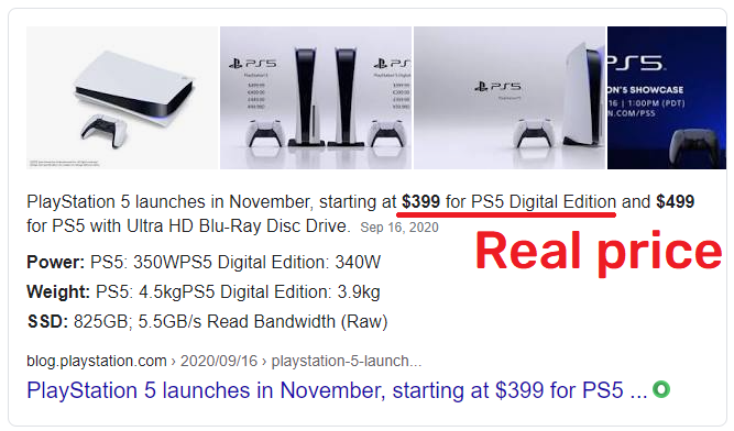 sony ps5 real price