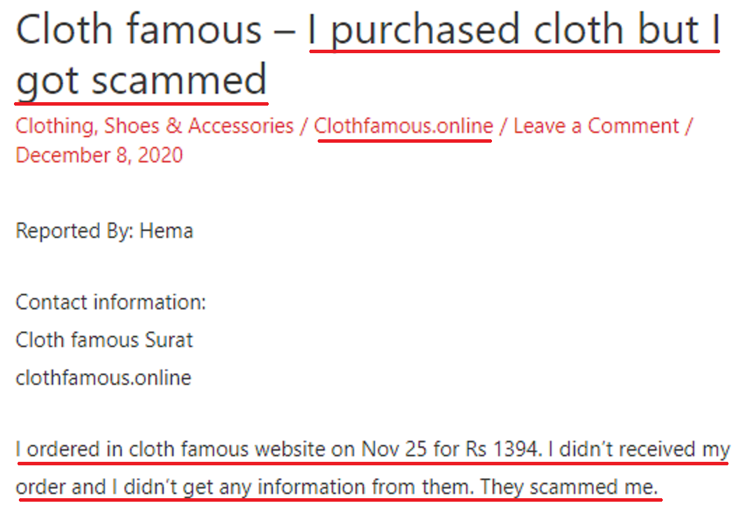 clothfamous scam review 2