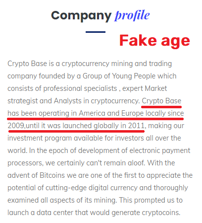 cryptobase scam fake website age