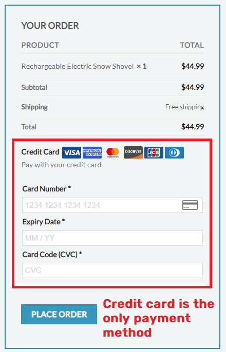bestoile scam only credit card available