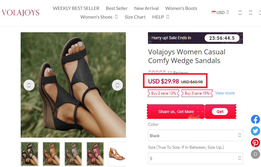 volajoys scam wedge sandals fake price
