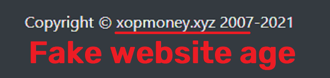 xopmoney scam fake website age