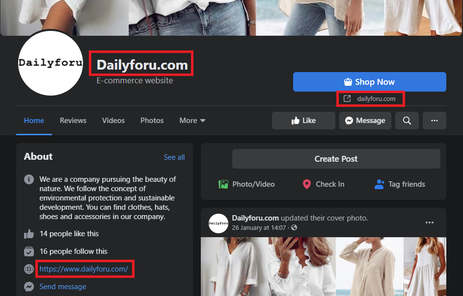 dailyforu scam facebook page