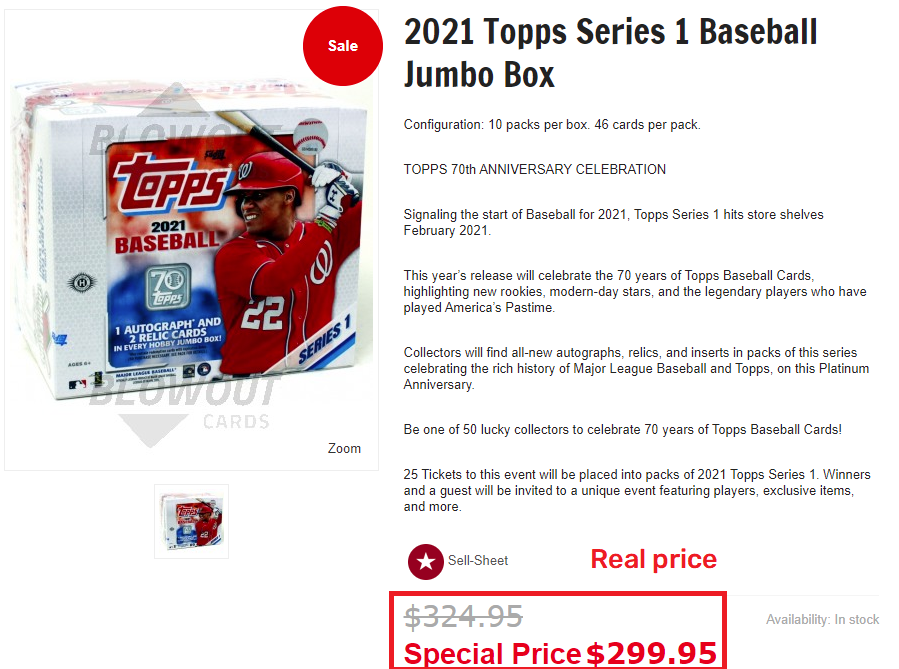 2021 mlb baseball topps jumbo box real price
