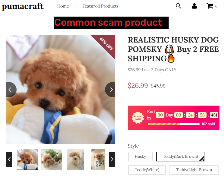 pumacraft scam realistic puppy doll