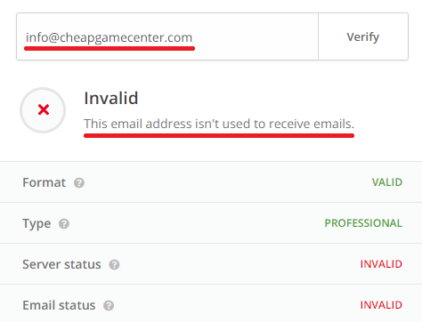 Cheapgamecenter scam fake email id