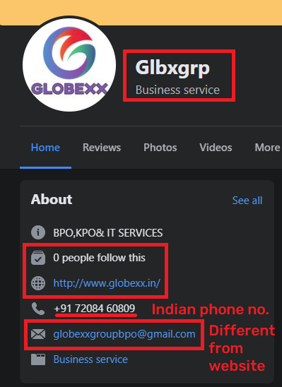 globexx scam facebook page glbxgrp