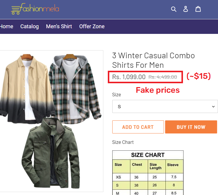 fmelastore scam fake shirt price