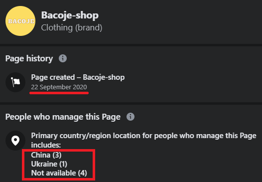 bacoje scam facebook page 2