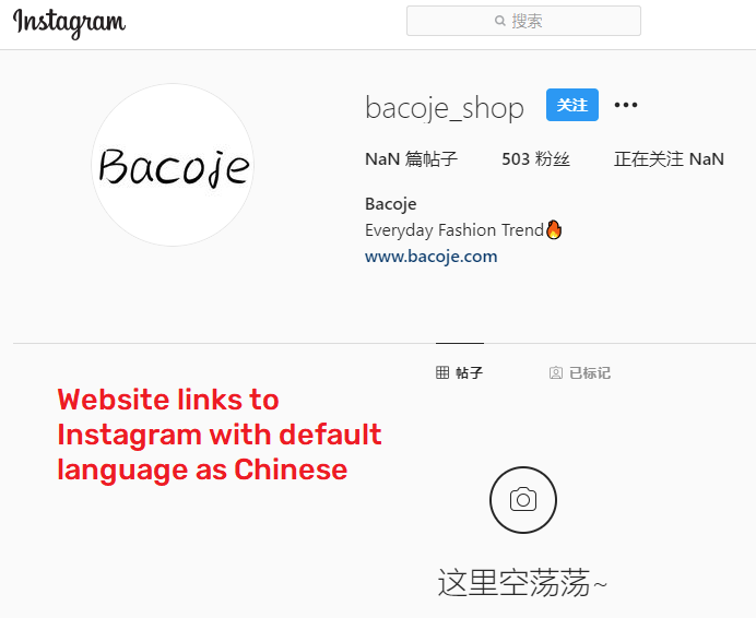 bacoje scam instagram page chinese